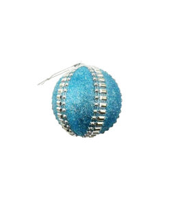 Light Blue Christmas Ball With Silver Chain 8cm