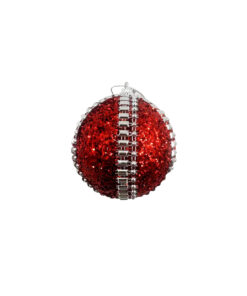Red Christmas Ball With Silver Chain 8cm