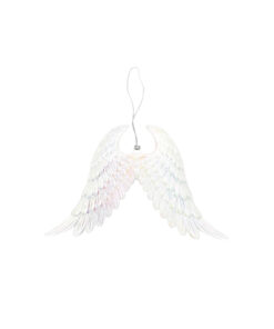 White Iridescent Angle Wing Ornament 34g