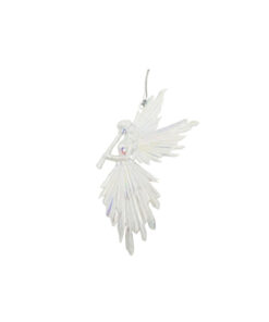 White Iridescent Angle Wing Ornament 68g