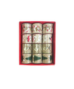 Printed Hemp Christmas Ribbon Assorted 6.3cm x 2.7m