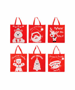 Red Printed Shopper Bag Assorted 42 x 39 x 18cm
