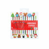 Christmas Pencils With Erasers Toppers 12pc