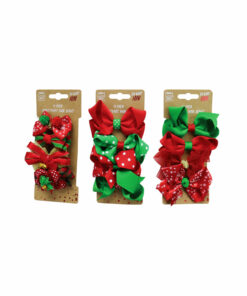 Hair Clip With Ribbon Bows 4pc