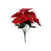 Poinsettia Bunch Flocked 7 Head 30cm