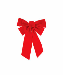 Red Double Flocked Bow 26 x 41cm