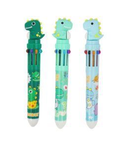 Green Dinosaur Multicolor Pen 10 colors Assorted