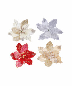 Luxury Poinsettia Beaded Clip Assorted