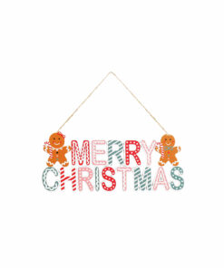 Hanging Gingerbread Christmas Sign 22.5 x 9.5cm