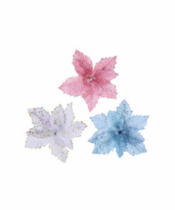 Iridescent Sequins Poinsettia Stem Assorted
