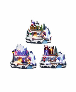 LED Musical Christmas House USB Assorted 21 x 14 x 16cm