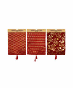 Red Gold Foil Table Runner Assorted 180cm