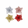 Glitter Poinsettia Clip Assorted