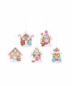 Hanging Gingerbread House Assorted 10cm