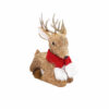 Sisal Standing Reindeer With Red Scarf 45cm