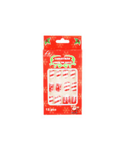 Candy Cane Christmas Self Adhesive Nails 12pc