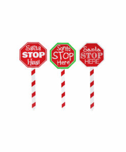 Santa Stop Here Stake Assorted 40cm