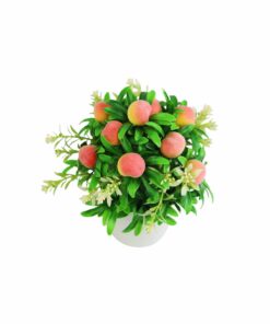 Peach Artificial Plants with White Pot 19cm