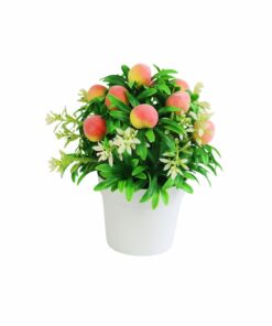 Peach Artificial Plants with White Pot 19cm