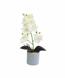 Orchids Artificial Plants with Grey Pot 30cm