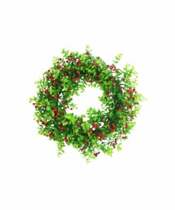 Red Flower Artificial Wreath 96 Head 49cm