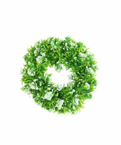 White Flower Artificial Wreath 66 Head 31cm
