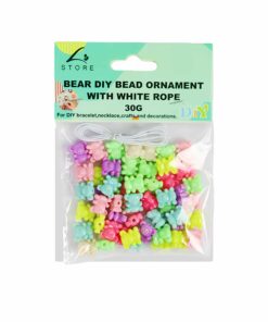 Small Bear DIY Bead Ornament With White Rope 30g