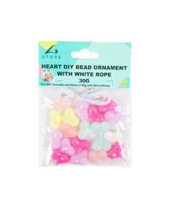 Heart DIY Bead Ornament With White Rope 30g