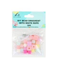 Pastel Cube DIY Bead Ornament With White Rope 30g