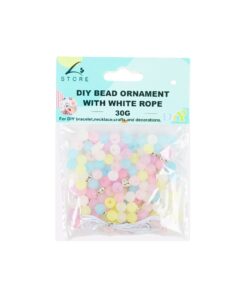 Pastel Small Balls DIY Bead Ornament With White Rope 30g