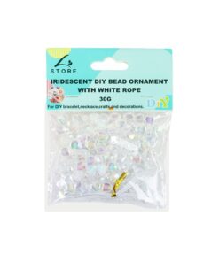 Iridescent Heart DIY Bead Ornament With White Rope 30g