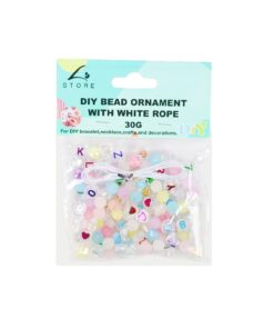 Pastel balls with Letter DIY Bead Ornament With White Rope 30g