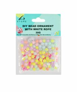 Colorful Small Balls DIY Bead Ornament With White Rope 30g
