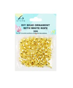 Gold DIY Bead Ornament With White Rope 30g
