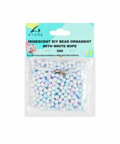 Small Iridescent Pearl DIY Bead Ornament With White Rope 30g