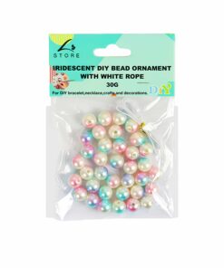 Big Iridescent Pearl DIY Bead Ornament With White Rope 30g