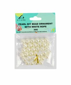 Medium White Pearl DIY Bead Ornament With White Rope 30g