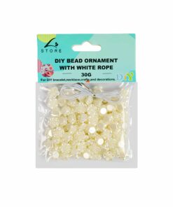 White Flowers DIY Bead Ornament With White Rope 30g