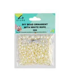 White Heart DIY Bead Ornament With White Rope 30g