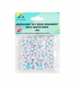 Medium Iridescent Pearl DIY Bead Ornament With White Rope 30g