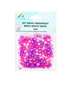Purple Balls DIY Bead Ornament With White Rope 30g