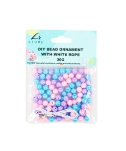 Pastel Brights Balls DIY Bead Ornament With White Rope 30g