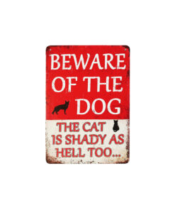 Beware of Dog Humorous Metal Sign 15x20cm 1pc