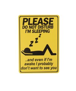 Sleeping Humorous Metal Sign 15x20cm 1pc