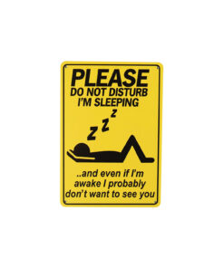 Sleeping Humorous Metal Sign 15x20cm 1pc
