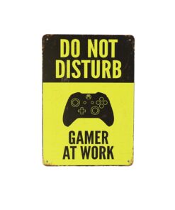Gamer at Work Humorous Metal Sign 15x20cm 1pc