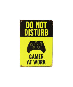 Gamer at Work Humorous Metal Sign 15x20cm 1pc