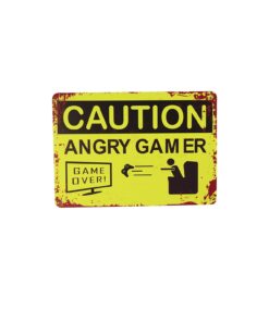 Angry Gamer Humorous Metal Sign 15x20cm 1pc
