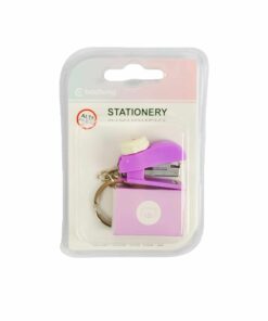 Pink Mini Stapler Key Ring With Staples