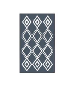 Grayish-blue Diamond Outdoor Reversible Mat 120 x 200cm